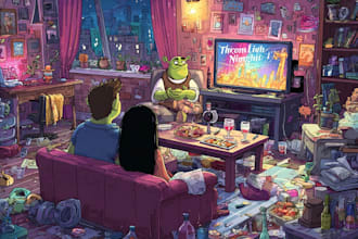 turn your idea into fun cartoon illustration
