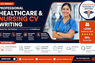 write ats optimized healthcare, nursing, medical, pharmacy resume, CV, linkedin