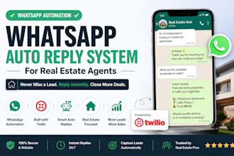 twilio whatsapp auto reply for real estate agents capture leads automate client