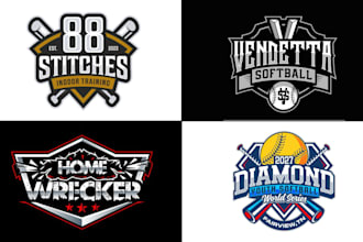 do softball team jersey or sports club logo design