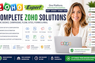 do zoho crm, zoho one, zoho books, zoho campaign, zoho flow, site, form and mail