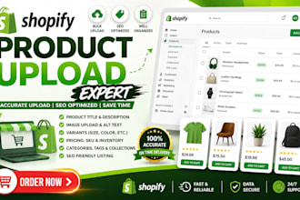 upload products to shopify store with SEO, variants, and images