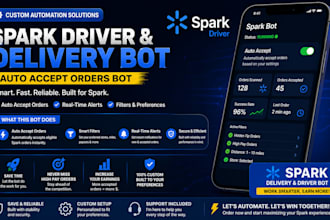 setup spark driver bot, spark delivery bot auto accept orders bot, spark