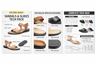 make pandas and slides tech pack for accurate factory production
