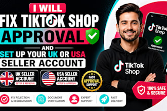setup tiktok shop USA UK and fix tiktok shop approval issues