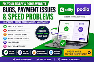 sellfy podia checkout bug payment fail slow load mobile issue seo fix cart drop