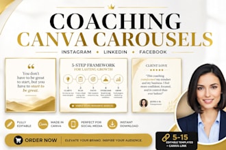 design coaching canva carousels for instagram linkedin facebook