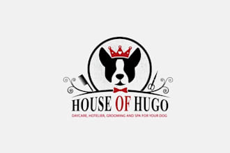 create animals pets logo for house of hugo