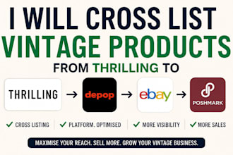 cross list vintage products from thrilling to depop ebay poshmark for visibility