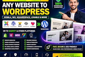 fix migrate design joomla lovable wix squarespace wordpress to shopify website