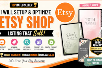 boost your etsy shop expert SEO digital product listings etsy store setup