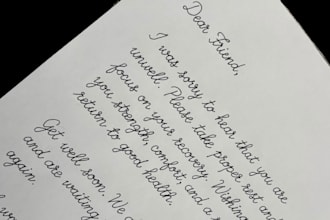 write beautiful handwritten notes,letter and cards