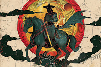 make an antique colorful medieval woodcut style illustration