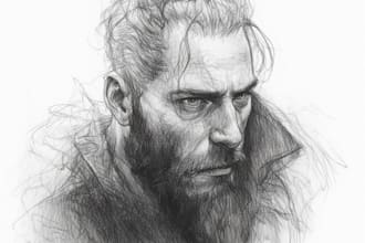 sketch a custom charcoal drawing, pencil portrait from photo