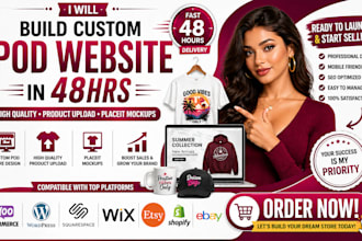 build pod website in 48hrs high quality product placeit mockup upload ecom store