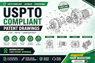 create uspto compliant patent drawings for your invention