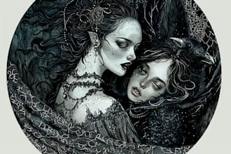 make a darky fairy tale victorian illustration