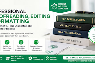 edit, proofread, thesis, capstone project, phd dissertation, research proposal
