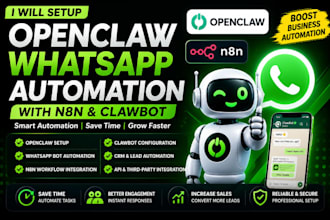 do openclaw setup, whatsapp automation and n8n clawbot workflow integration