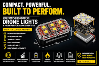 design pcb, led driver, lipo charging, and compact embedded electronics, arc v