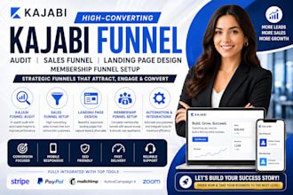 setup kajabi thank you page, sales page, course funnel setup , full funnel setup