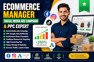 setup social media ads management campaign ppc adwords ecommerce manager