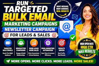run targeted bulk email marketing campaigns, newsletter campaign for leads sales