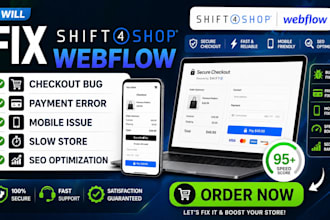 fix shift4shop webflow checkout bug payment error mobile issue slow store SEO