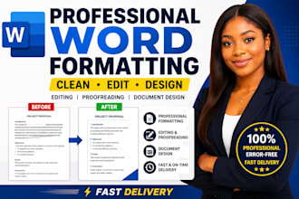 do microsoft word document formatting, document design, editing and proofreading