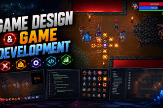 do any 2d game development, assets game design, pixel art game for mobile pc web
