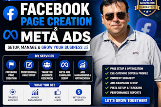 create facebook page  and setup , banner design