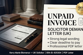 draft a powerful UK solicitor letter for your unpaid invoice