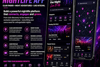 develop custom nightlife app, club finder app, night adventure app like niteowl