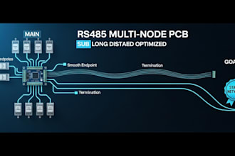design a multi node rs485 communication pcb optimized for long distance