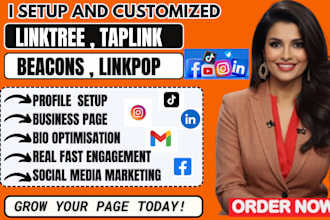 setup creative linktree linkpop beacon ai bio link landing page for social media