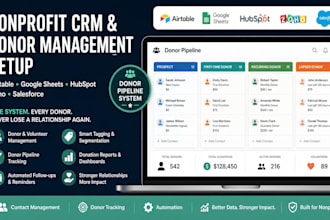 set up a nonprofit crm and donor management system using airtable sheets hutspot