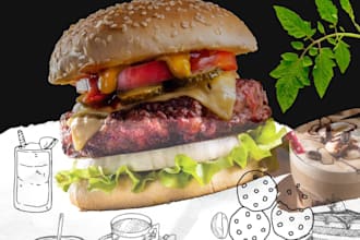 design modern restaurant menu and food social media posts