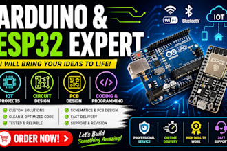 arduino programming, esp32 , iot projects, electronics prototyping, pcb design