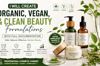 create organic vegan and clean beauty formulations with full documentation