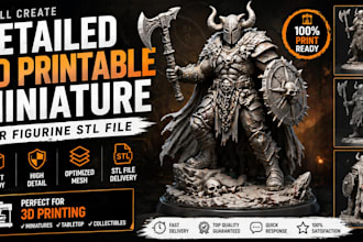 detailed 3d printable miniature 3d figurine 3d sti file