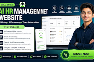 build smart ai HR management website for hiring screening and team automation
