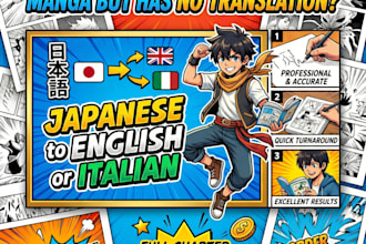 translate any japanese manga chapter to english or italian