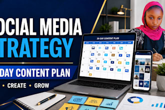 do social media strategy and 30 day content plan for online businesses