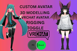 create 3d model furry avatar vrchat avatar  3d rigging anime model