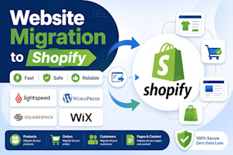migrate iightspeed to shopify wordpress to shopify squarespace wix to shopify