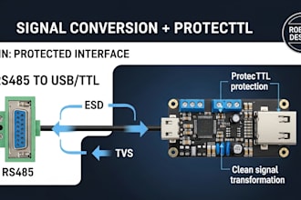 design rs485 to ttl or usb interface pcb with protection
