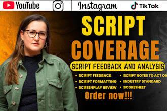 provide industry script coverage, feedback, script analysis for TV or screenplay