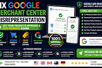 fix google merchant center misrepresentation and  ads issues