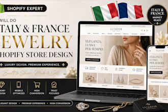 design high converting italy german france jewelry shopify dropshipping website