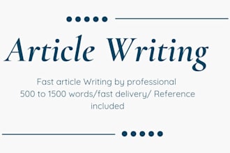 write professional articles for you